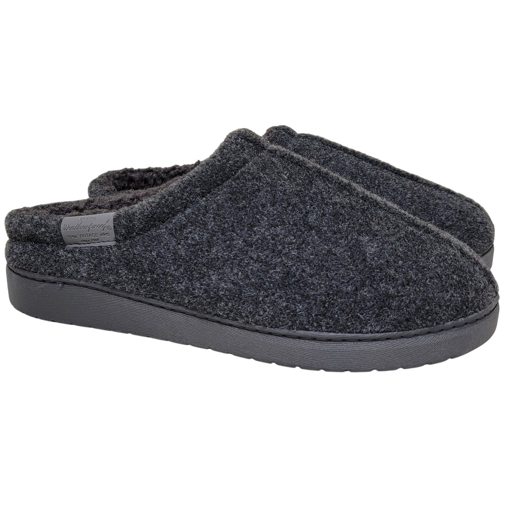Weatherproof Vintage Men Slip On Clog Slippers Size US 9-10 Grey Felt